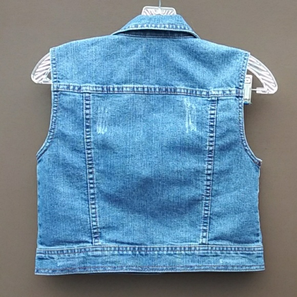 Cato Girl Destroyed Jean Vest Sz 16 - Picture 4 of 6